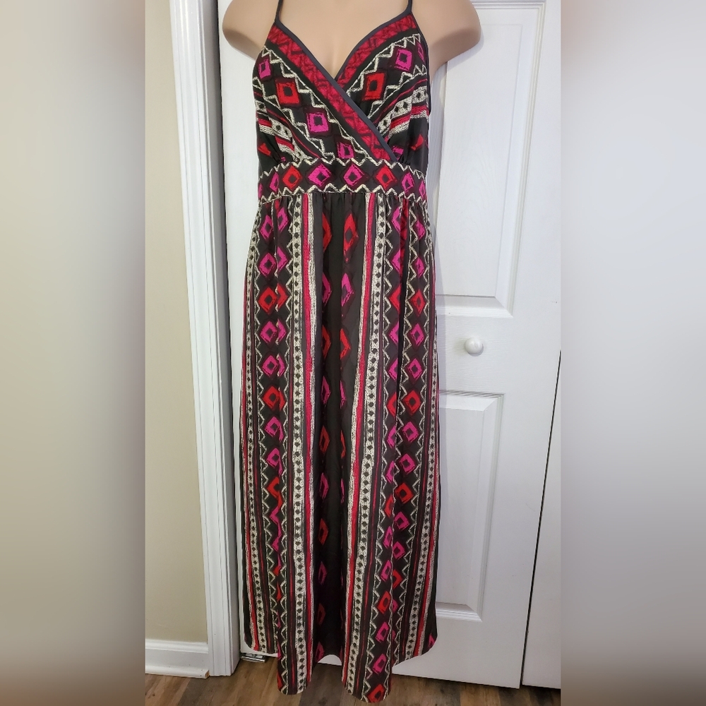 Lane Bryant Plus 26 Ikat Maxi Sundress With Adjustable Straps ~ Pre-Owned - Picture 3 of 15